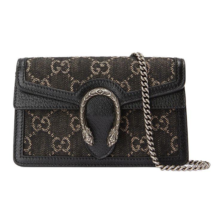 

Gucci Dionysus Logo Tiger Head Buckle Chain Shoulder Bag Jacquard Denim Leather Mini Women Shoulder Bag Black 476432-UN3BN-1274 Basic Set (Bag+Dust Bag)
