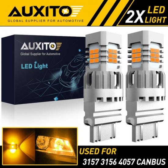 4PC  3157 4157 LED Amber Yellow Turn Signal Corner Light Bulb CANBUS EOA