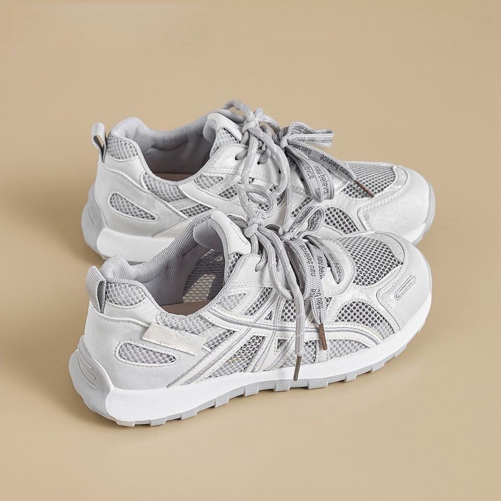 Thin dad shoes women's 2026 summer new models empty mesh breathable lightweight German training shoes platform sneakers