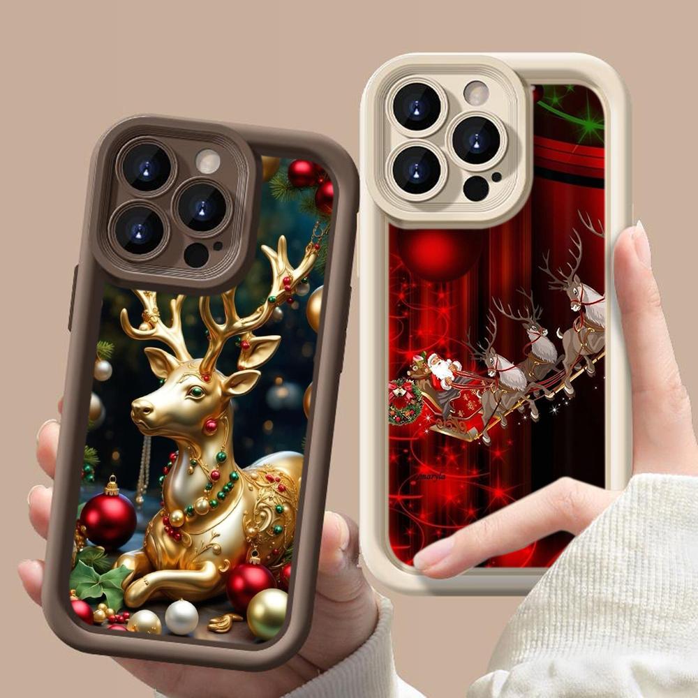 N105 Christmas Happy New Year Art Soft Angel Eyes Phone Cases for Xiaomi 11 Lite 5G NE 14T 13T Redmi Note 13 12 11 10 9 Pro 13C A3 Shockproof Cover