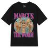 Marcus The Worm Funny Meme Graphic T-Shirt Men Women Harajuku Fashion Vintage T-shirt Short-sleeved Loose Casual Cotton T-shirts