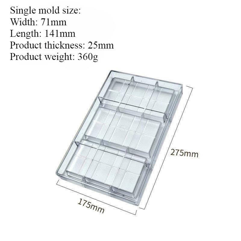 Dubai Chocolate Mold Candy Chocolate Bar Molds Acrylic Bonbons Confectionery Kitchen Baking Pastry Utensils Tools прозрачный