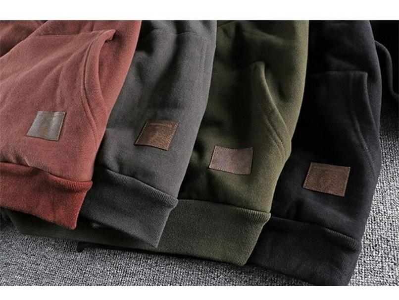 500g Heavyweight Half-Zip Men's Hooded Sweatshirt - Vintage Japanese-Style Trendy Youth Top