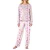 Women's Butterfly Print Long,Sleeved Pajama Set