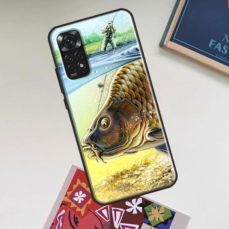 Fishing Painting Case For Xiaomi Redmi Note 13 14 Pro 12 11 10 15 Pro Plus Redmi 15C 14C 13C 10C 12C 15 Cover Redmi Note 11
