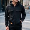 American Style Hoodie With Zipper Pockets For Casual Men Spring Autumn Wear