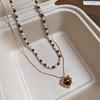 Maillard Tiger Eye Bead Round Pendant Necklace - Retro Casual Style Sweater Chain, Simple and Versatile.