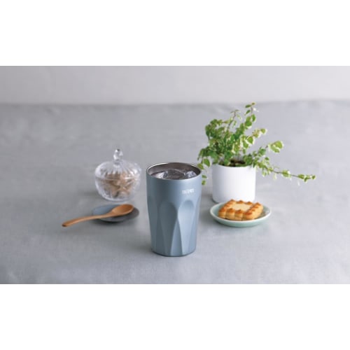 Thermos Vacuum Insulated Tumbler, 400ml, Misty Blue, Glass-like Design, JTC-400 MSB