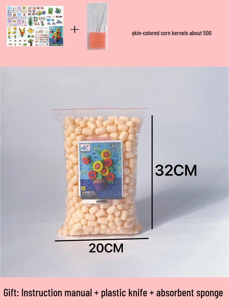 Magic DIY Corn Kernels Pack - 500 Pieces Educational Stick-and-Play Toys for Kids Kindergarten Crafting
