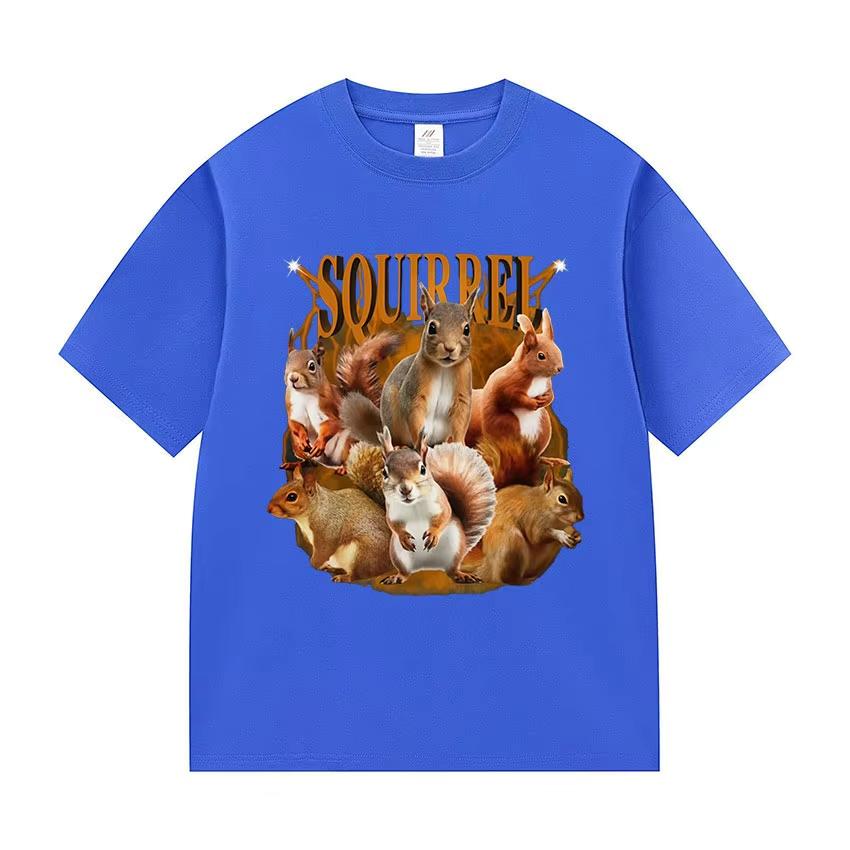 Funny Squirrel Meme Graphic Tshirt Unisex Women Casual Oversized Short Sleeve T Shirts Fashion High Quality Cotton Tees Streetwear