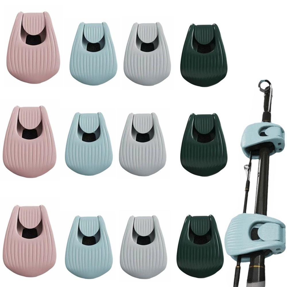12PCS PVC Fishing Rod Holder Clips Soft EVA Fishing Rod Ties Clip For Spinning Rods 12PCS