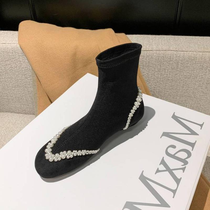 

New women s suede tall boots non-slip beef tendon sole versatile cashmere large size women s boots autumn and winter leather fashion boots 39