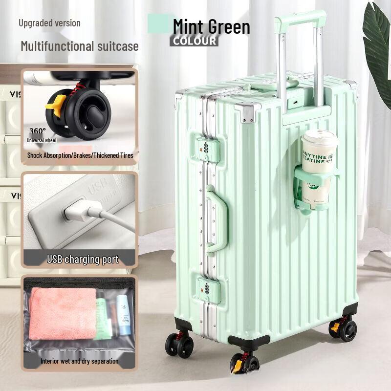 Multi-functional Aluminum Frame Trolley Suitcase