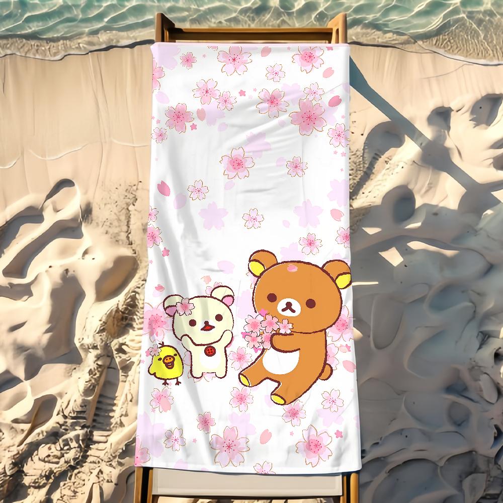 Cute R-Rilakkuma Towel Beach Towel Travel Lightweight Skin Friendly for Pool Beach Camping Cruise Summer