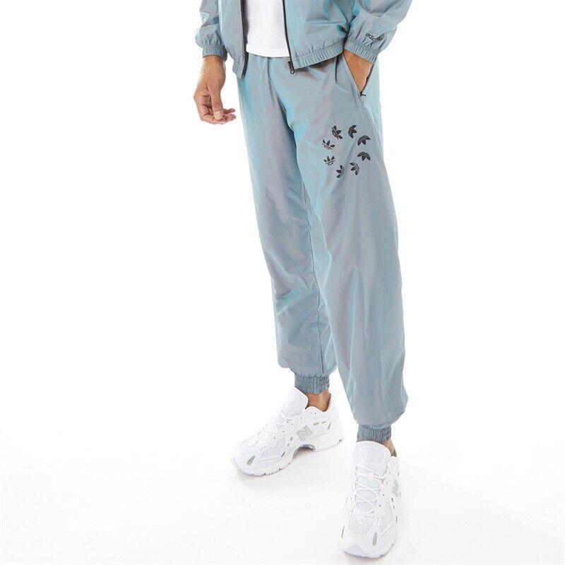 Adidas Originals Trefoil Solid Logo Print Joggers Men Bottoms Silver-Grey H35653
