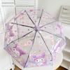 Melody Children's Transparent Umbrella for Girls, High-Quality, Fully Automatic, Large Folding Umbrella, Cute, Specially Designed for Students Going