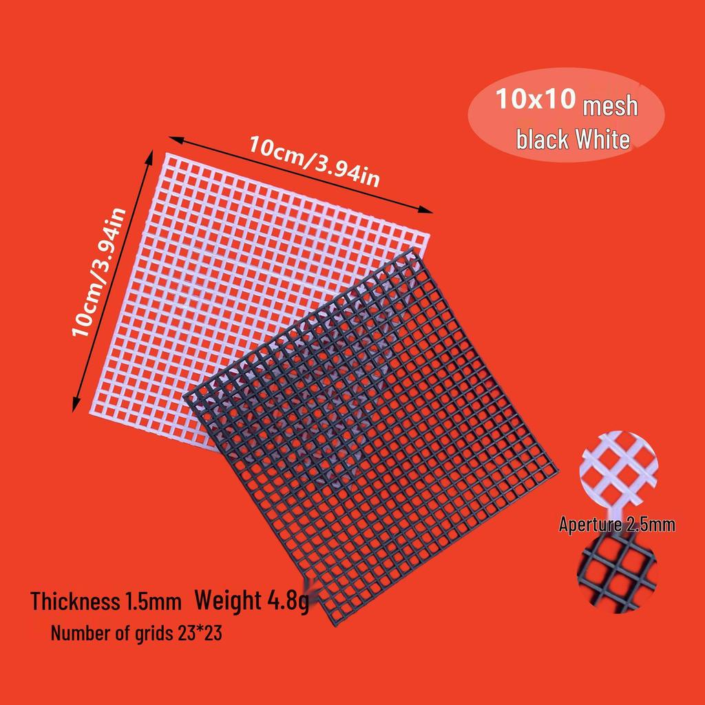 Feuille de Maille en Plastique pour Sacs DIY, Coins Arrondis, Trous Carrés, Diamètre 2,5 mm / 4 mm