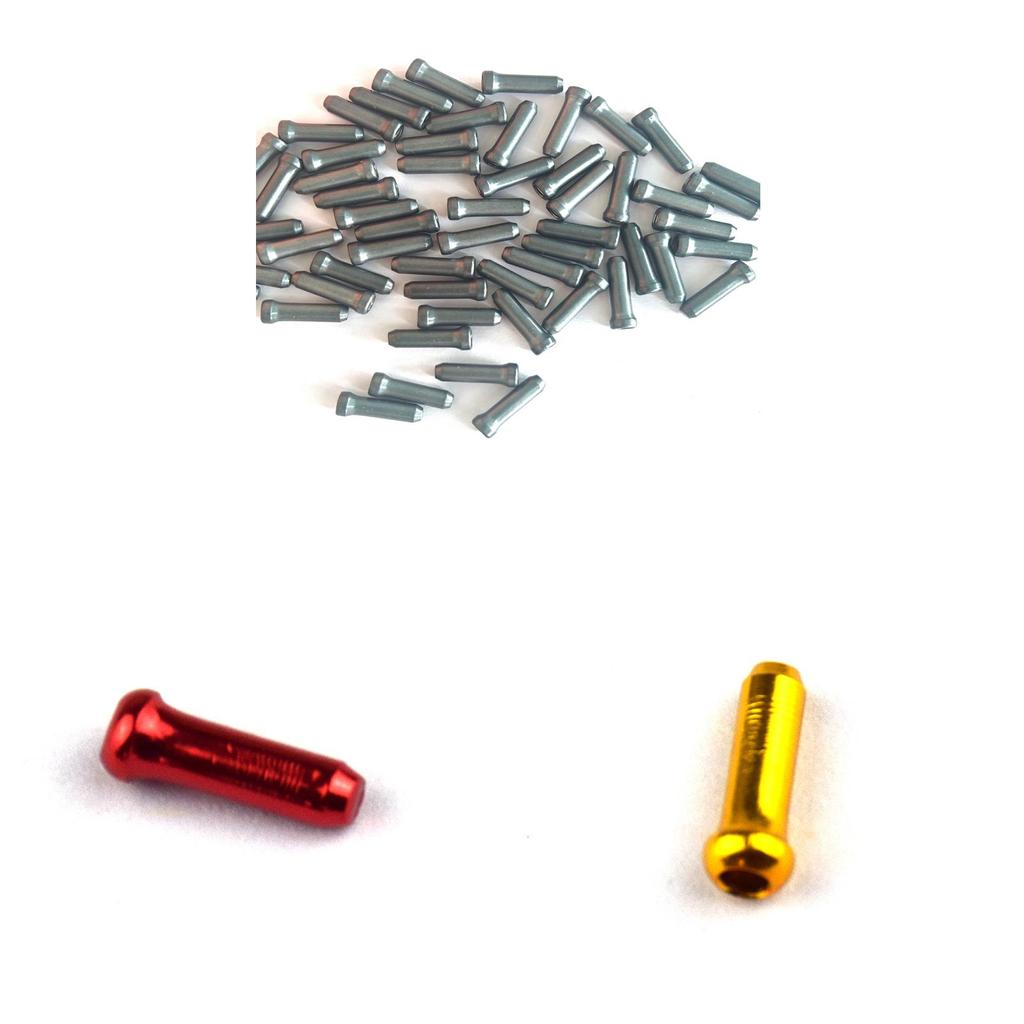 Bicycle Brake Cable End Caps Aluminum Alloy Colorful Set For Mountain Bike Maintenance