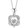 Trendy Rose Gold Double Heart Pendant Necklace - Sparkling Love Gift for Girlfriend