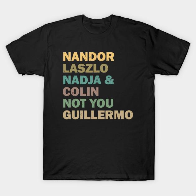 

Men Black Print T-shirt Nandor Laszlo Nadja And Colin Not You Guillermo - Retrocolor No-Cut Transfer Paper Print Cotton Tshirt L чорний