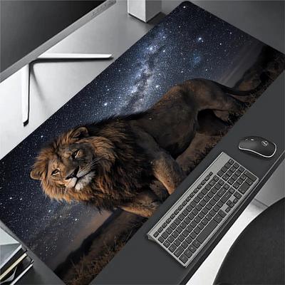 1pc Lion Under the Starry Sky Computer Pad Mouse Pads for Desk,Gamers and Office Use 020222