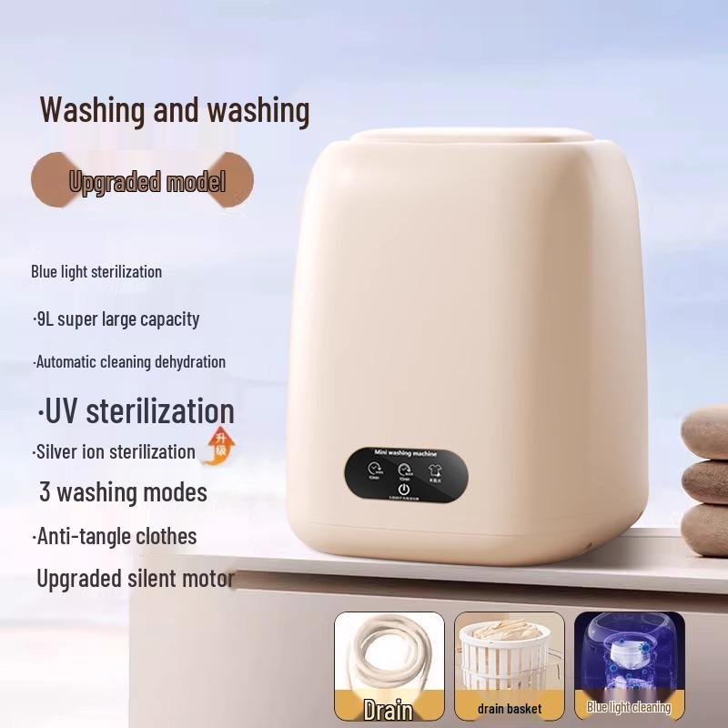 Kompakte vollautomatische Mini-Waschmaschine & Trockner für Unterwäsche und Intimwäsche - Hochtemperaturwäsche, perfekt für Socken