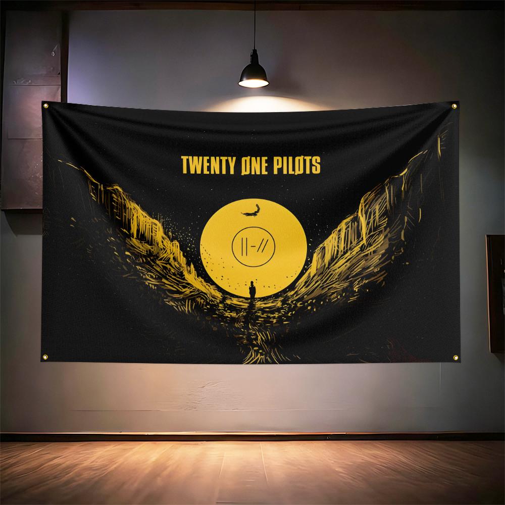 Rock Music Flag 3x5ft For Twenty One Pilots Fans Banner Hd Print Brass Grommet Garage Bedroom Living Room Dorm Wall Decor Tapest