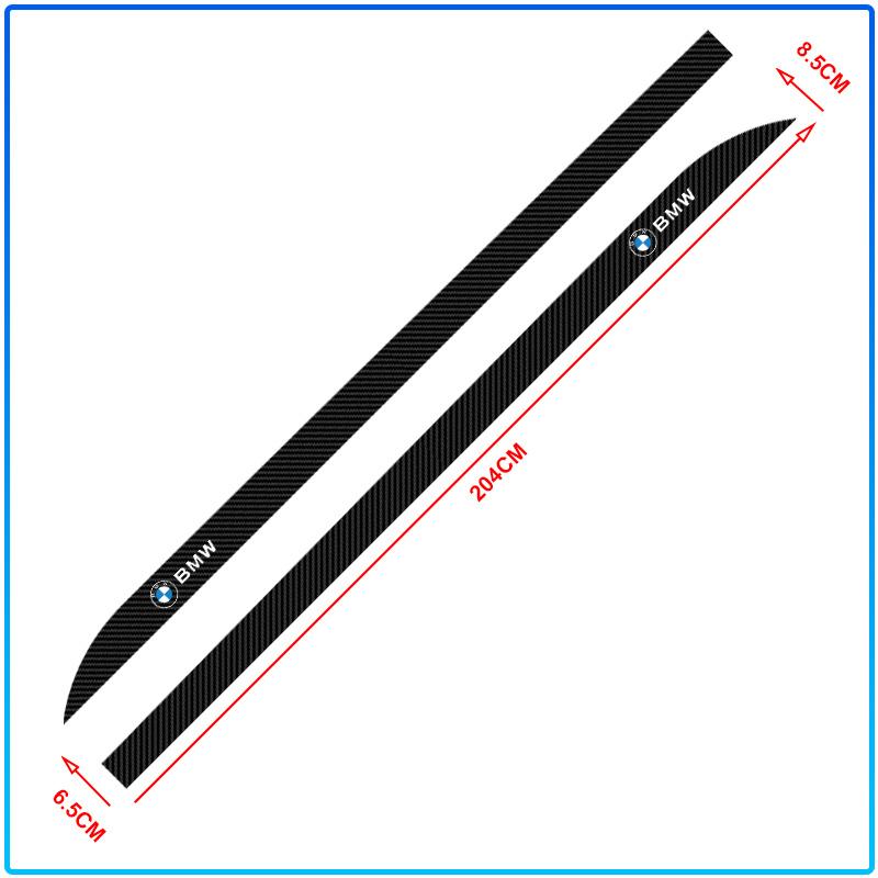 2Pcs Carbon Car Door Side Skirt Sill Stripe Sticker Anti-scratch Refit Sticker For BMW M Performance 1 3 5 7 Series M3 M4 M5 M6 X1 X3 X5 X6 X7 E30 E3