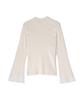 Natural Beauty Basics Sheer Flare Cuff Rib Knit Sweater for Women, Off-White