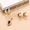 Brazil  Gold Plated Eye Shape Zircon Accessories Dubai Luxury Quality Jewelry Necklace And Pendant Woman‘S Earring Set