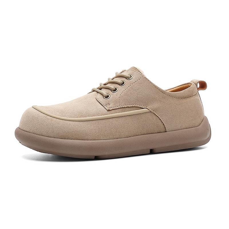 Winter Suede Leather Men'S Boots Platform Warm Fur Lined Ankle Short Lace Up Flats Concise Plush Casual Work Shoes Botas