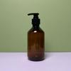 300/500ml Brown Plastic Pump Bottle for Shower Gel, Shampoo, Lotion, or Hand Sanitizer.