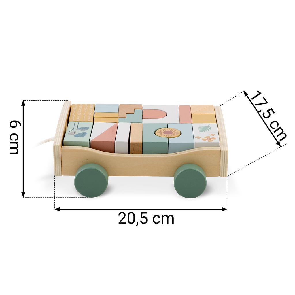 Wooden Pull Toy With Blocks Nk-853 Nukido
