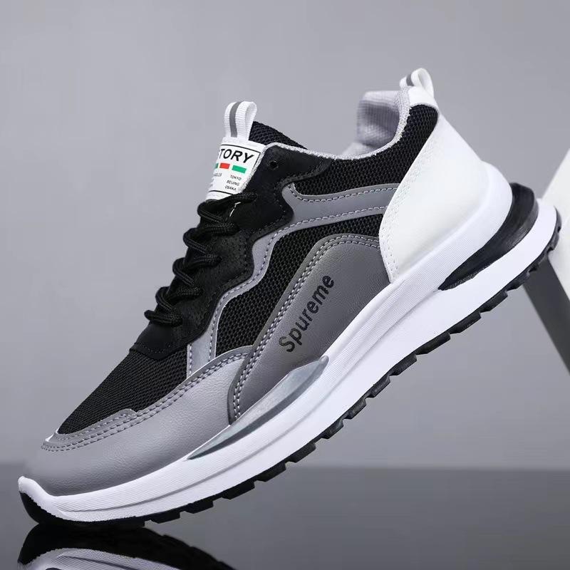 

Spring and summer men s shoes mesh breathable sports casual shoes soft sole non-slip running shoes fashionable and versatile 44 чёрный
