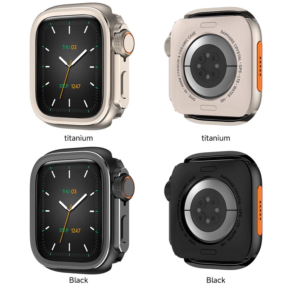 Aluminum Alloy Case for Apple Watch S10 46 49 Mm Screen Protector Cover Change To Ultra Bumper Case Full Cover for IWatch 46MM