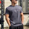 Herren Sport-T-Shirt mit geprägtem Stahlstempel und eng anliegenden Bündchen - Schweres Kurzarm-T-Shirt für Laufen, Fitness, Gewichtheben