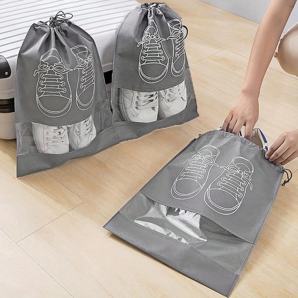 2/5/10 Shoes Storage Bag Closet Organizer Non Woven Travel Portable Bag Waterproof Pocket Clothing Classified Draw Hanging Bag