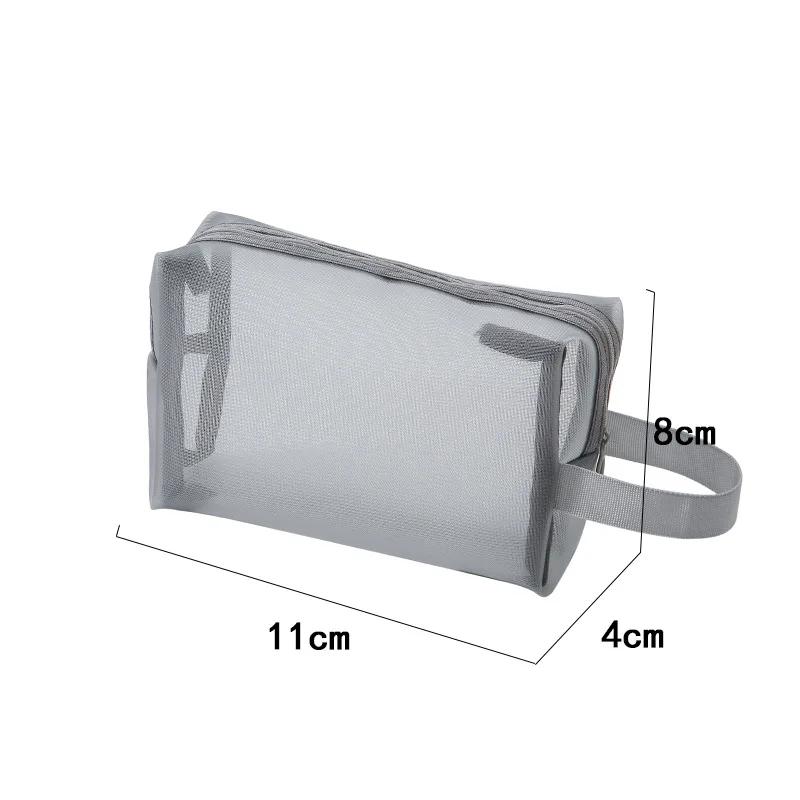 Large Capacity Mesh Makeup Bag Makeup Storage Pouch 1PC Black Layer Travel Cosmetic Bag Travel Toiletries Cosmetic Storage Bags