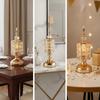 Decorative EuropeanStyle Candle Holder | Tone Metal with Crystal Elements, Sculptural