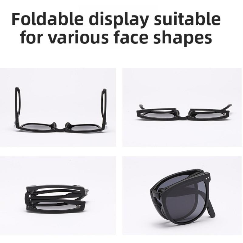 Folding Sunglasses Women's Anti-ultraviolet Polarized Sunglasses High-end Face-showing Small Large-frame Glasses