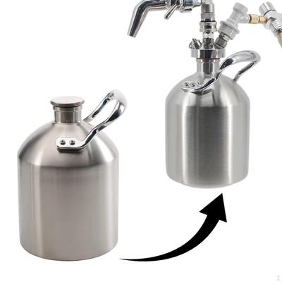 304 Stainless Steel Beer Growler Keg Home Brew Accessories Keep Fresh with Handle,