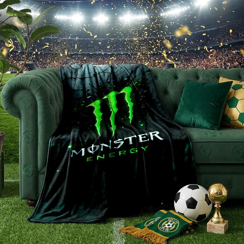 Coperta Throw Monster Drink Coperte in Flanella Peluche per Divano Letto Regali per Uomini Donne Coperta da Viaggio Picnic Regali per Fan di Natale