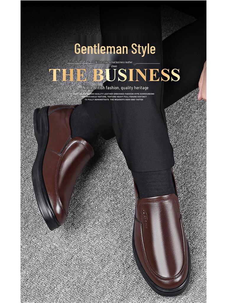 Scarpe Casual Slip-On da Uomo in Vera Pelle 2025 - Suola Morbida, Antiscivolo, Traspiranti per Mezza Età e Anziani
