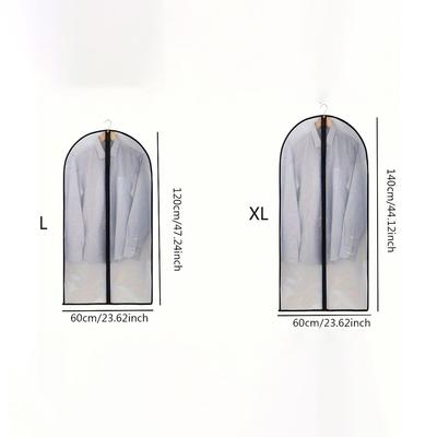 1pc Transparent Dust Cover for Clothes, Hanger Cover with Zipper, Waterproof, Clothes OrganizerHousehold Dust Cover Coat Suit