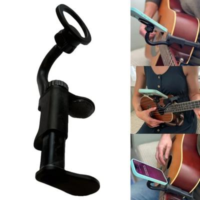 Adjustable Magnetic Guitar Phone Holder with Clip Non-slip Musical Instrument Phone Stand Hands-Free Multipurpose