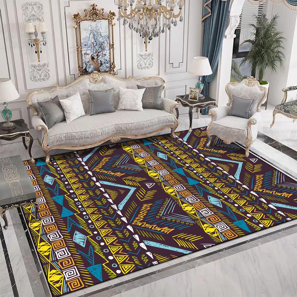 Retro Ethnic Style Large Rugs for Living Room Decoration Home Light Luxury Coffee Tables Mat Soft Easy Cleaning Bedroom Carpet
