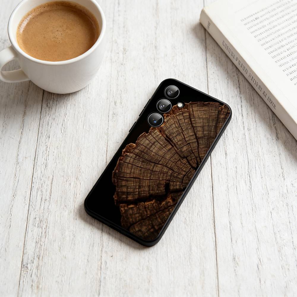 

N-Natural Wood Texture Phone Case For Samsung Galaxy A73,A72,A71,A70,A53,A52,A51,Others Soft Black Cover Samsung a22 4g