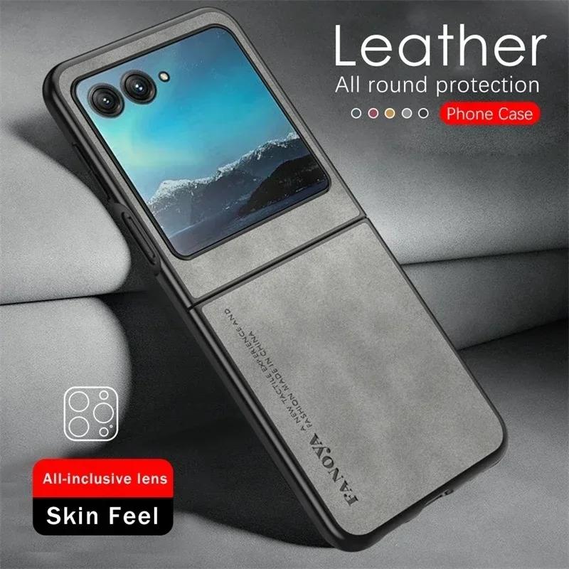 Lambskin Leather Cover for Motorola Razr 60 Ultra /25 Razr 60/50/40 Ultra 60 Ultra Shockproof Hard Plastic Phone Case