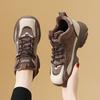 Casual Sports Shoes Women's Autumn and Winter Large Size Versatile Velvet Black Platform Dad Flat Bottom Small Leather Shoes