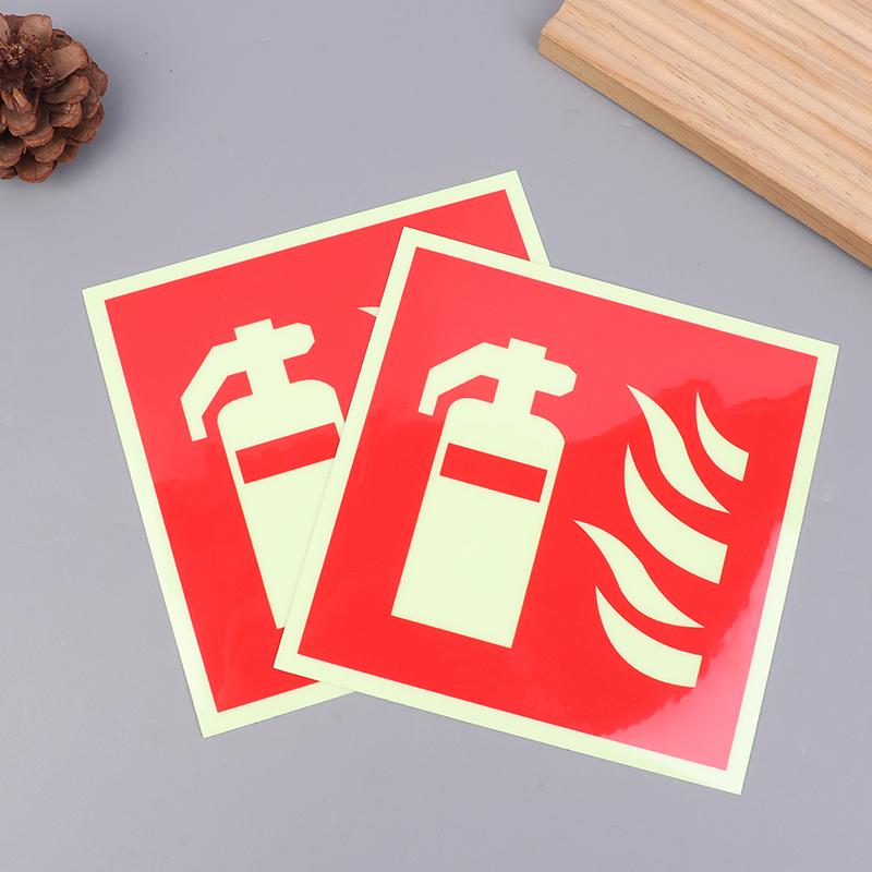 5Pcs Fire Extinguishers Signs Safety Sign Sticker Glow In Dark Durable Adhesive Waterproof Protected Label For Public Place
